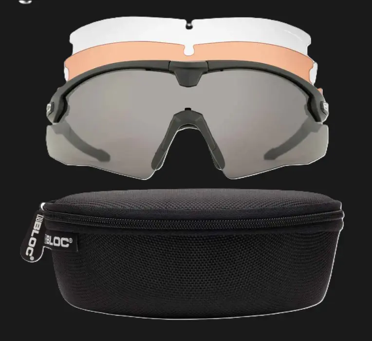 BLOC Lynx Ballistic Antifog Schutzbrille, Set mit 3 Linsen, Black